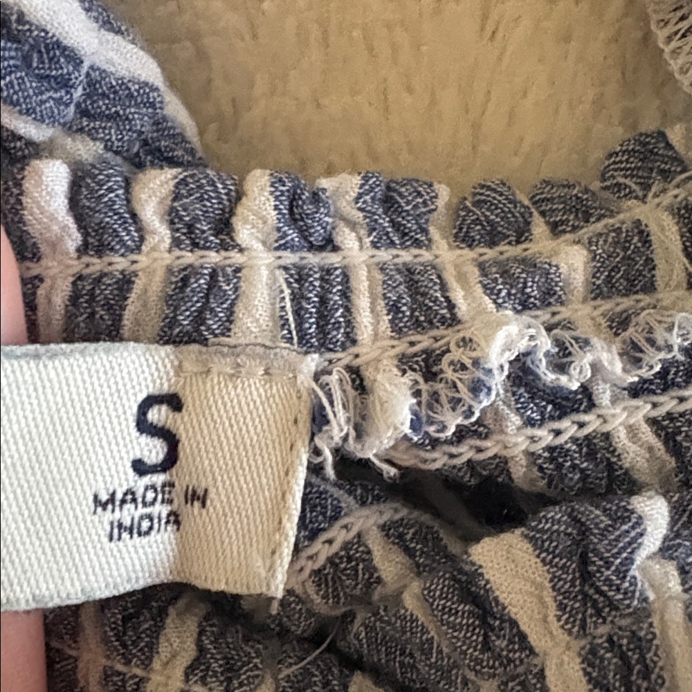 Blue and White Flowy Hollister Striped Tank - Picture 3 of 4